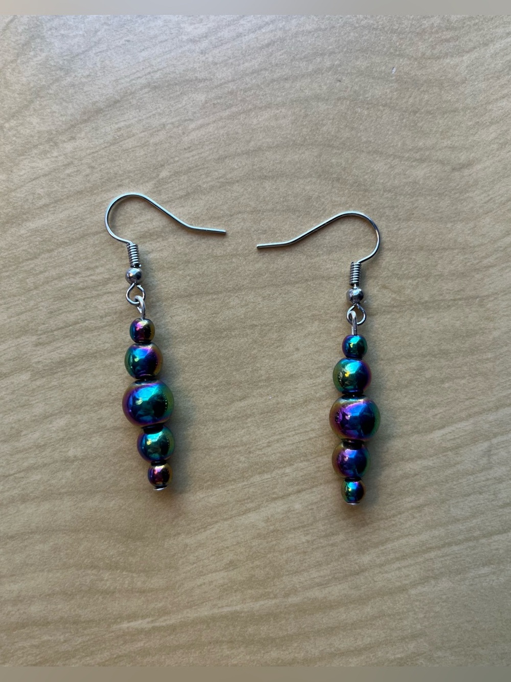Iridescent Bead Jewelry Set - Handmade - Picture 2 of 4